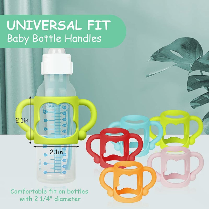 Aolso Silicone Baby Bottle Handles, 2PCS Bottle Handles for Dr Brown Narrow Bottles, Easy Grip Handles to Hold Baby Bottle, Easy Carry Handle Lightweight Bottle Handle(Green/Blue) - Image 2